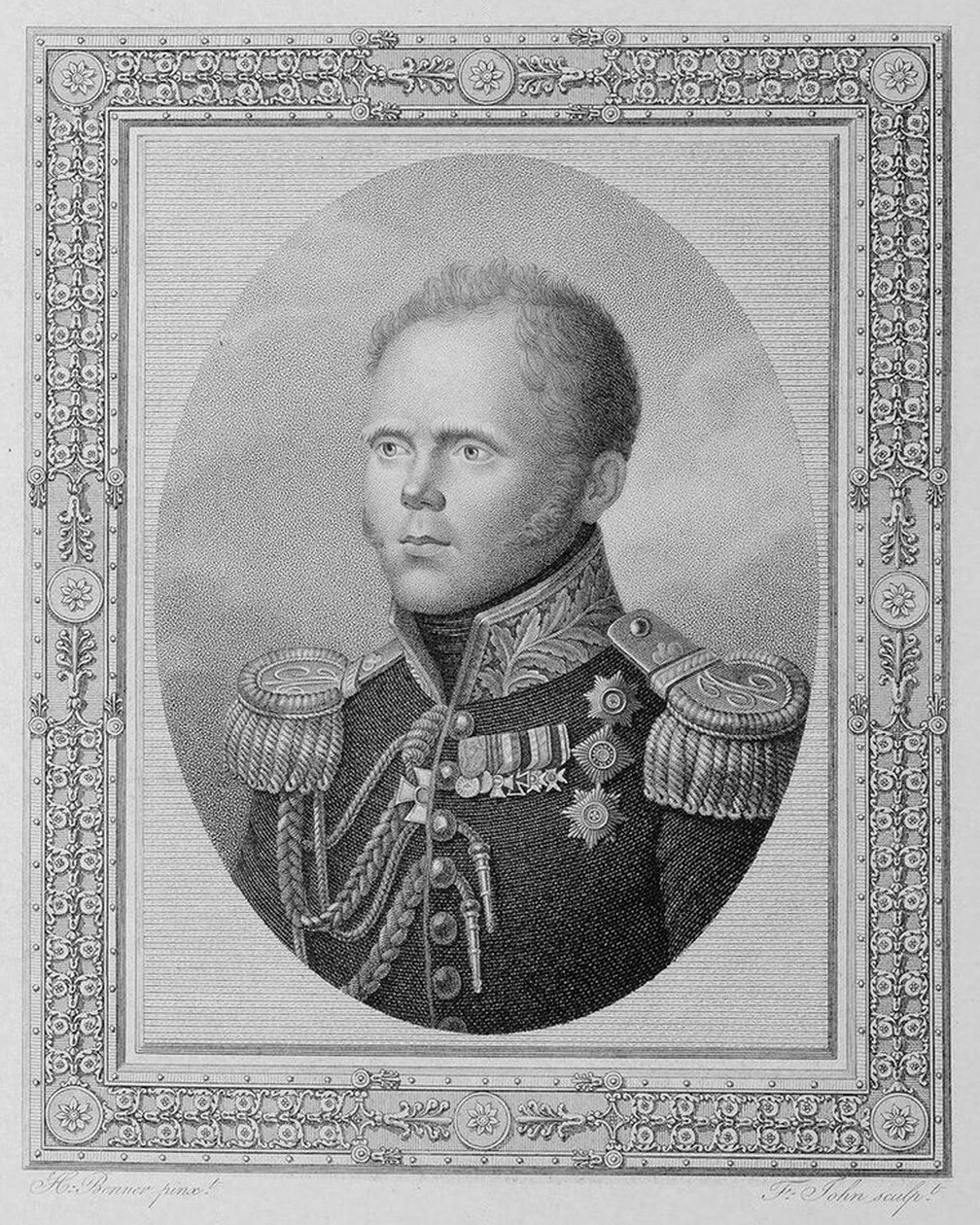 Venäjän suurruhtinas Konstantin Pavlovitšin muotokuva 1779-1831, 1800-luvun ensimmäinen neljännes. tekijältä Friedrich John