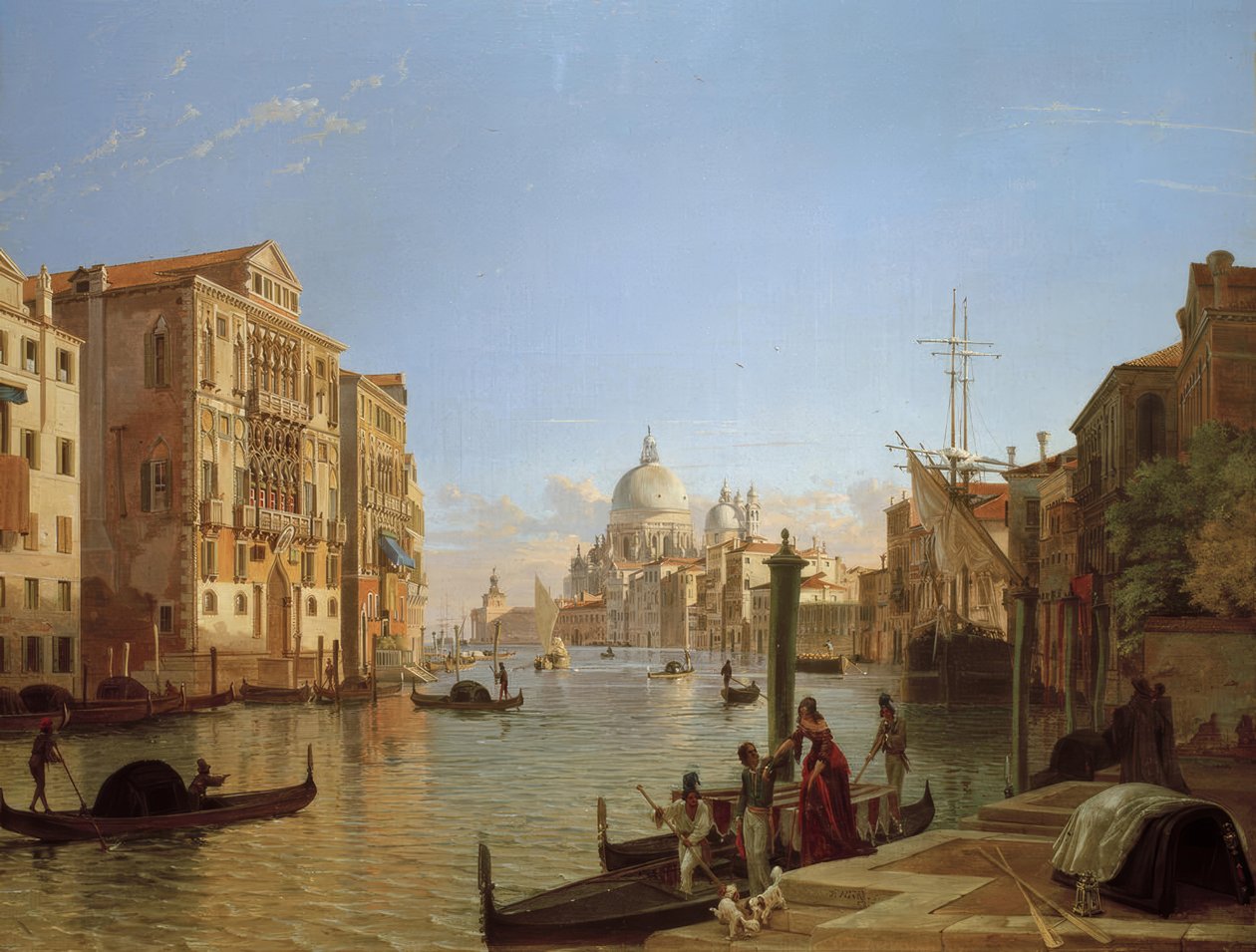 Grand Canal mit Palazzo Cavallo- Franchetti, Santa Maria d tekijältä Friedrich Nerly