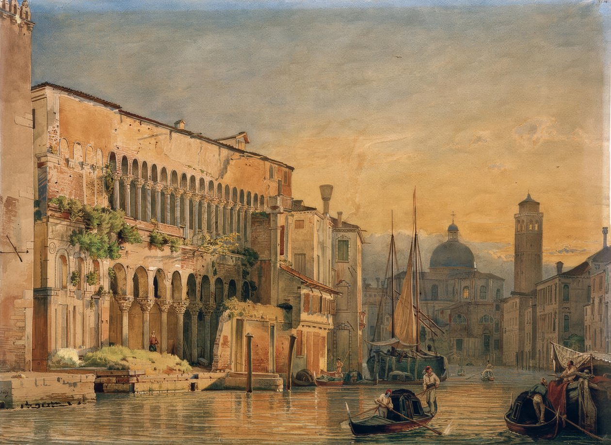 Canal Grande ja Palazzo Fondaco dei Turchi tekijältä Friedrich Nerly