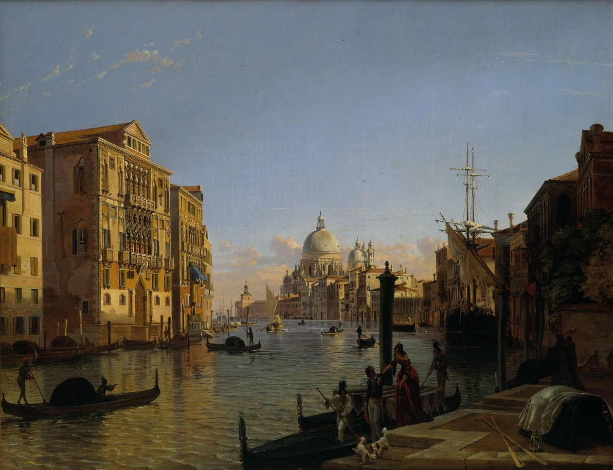 Grand Canal ja näkymä Santa Maria della Salute Venetsia tekijältä Friedrich Nerly