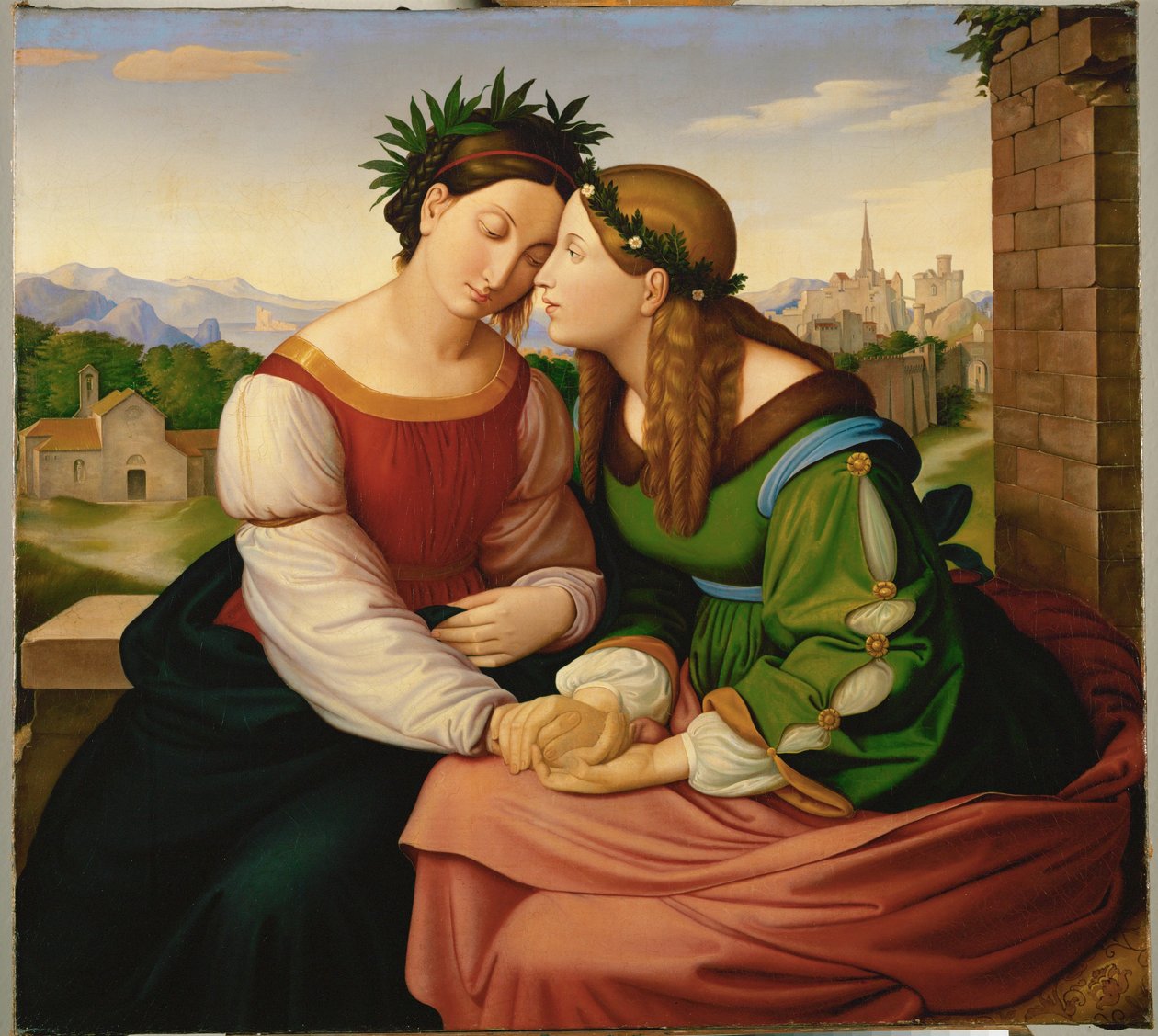 Saksa ja Italia, vuoden 1828 jälkeen (öljy kankaalle). tekijältä Friedrich Overbeck
