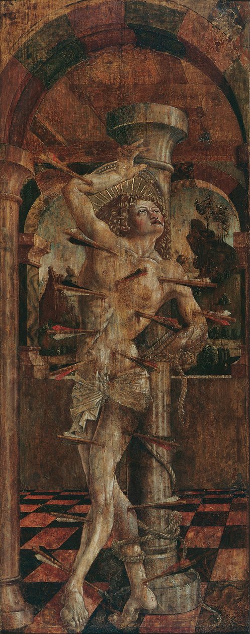 St. Sebastian (sisällä) ja St. Sebastian (ulkopuolella) tekijältä Friedrich Pacher