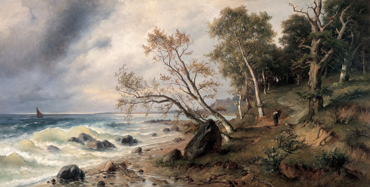 Itämeren rannikko Vilmin saarella tekijältä Friedrich Preller the Younger