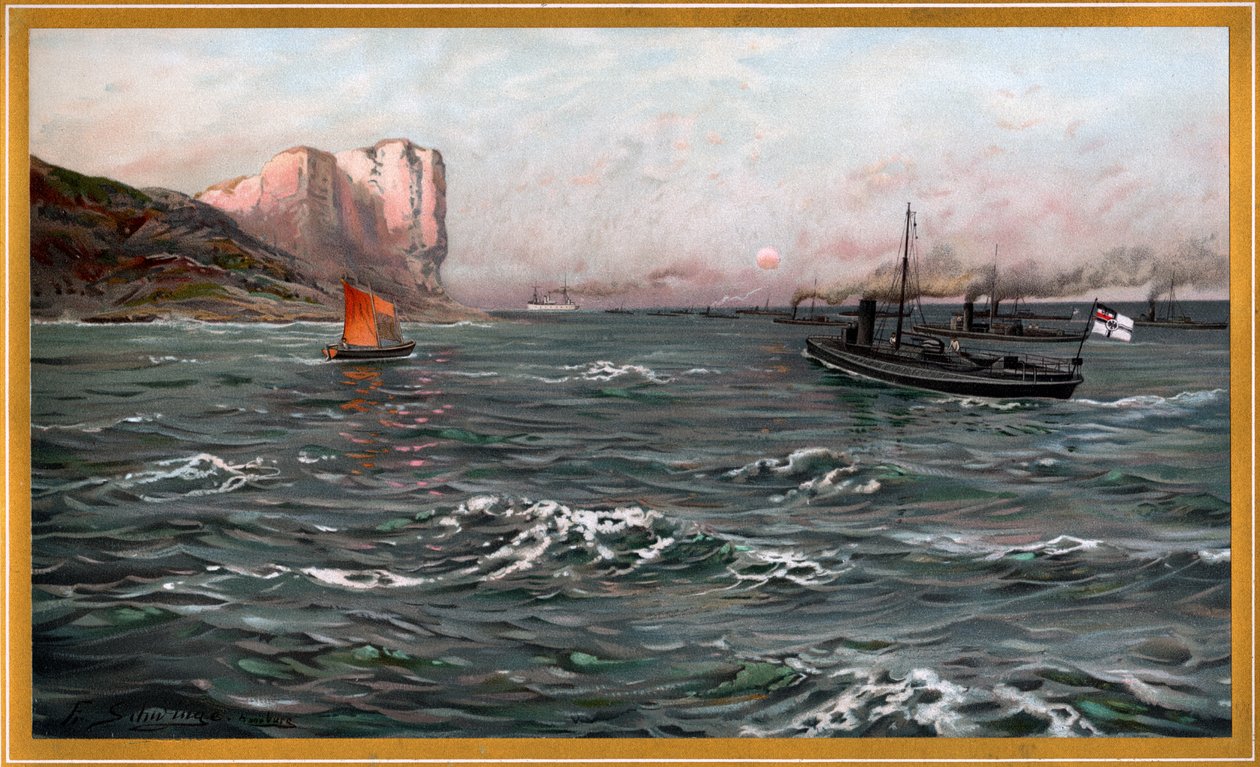 Imperial Navy Bliz torpedoveneosastoilla lähellä Stubbenkammeria, Friedrich Schwinge, nro 10, G. Wislicenus, Our Navy. tekijältä Friedrich Schwinge