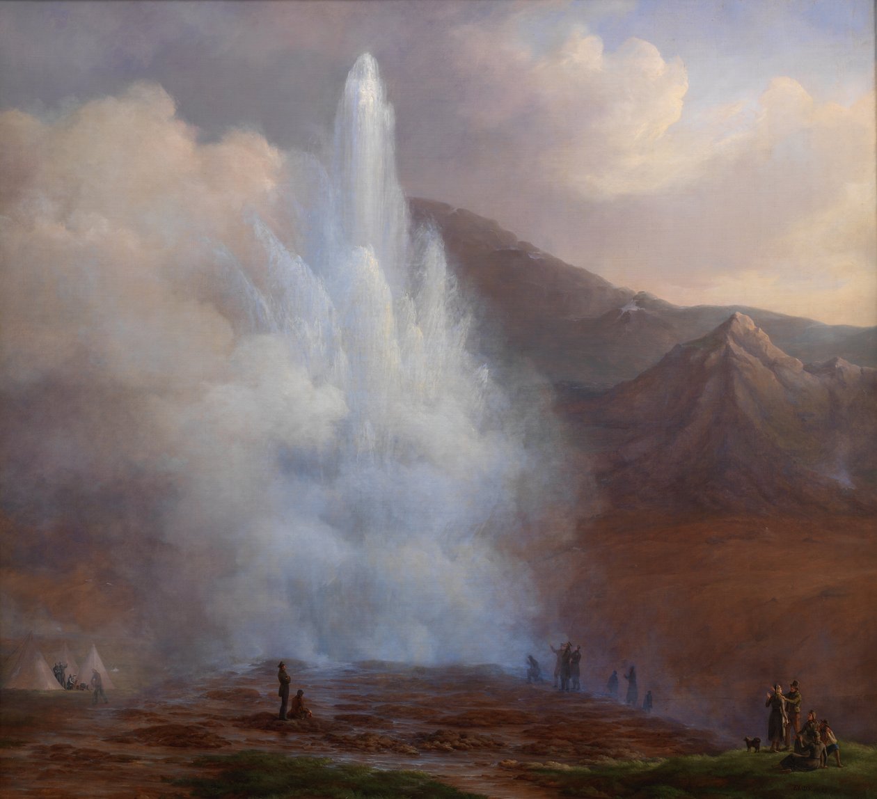 Suuren geysirin purkaus Islannissa vuonna 1834 tekijältä Friedrich Theodore Kloss