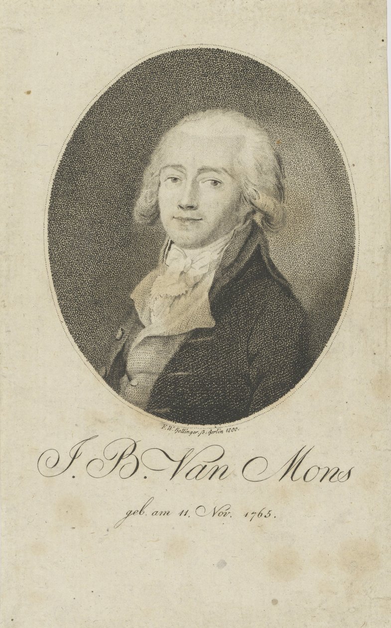 Jean-Baptiste Van Monsin muotokuva 1765-1842, 1800. tekijältä Friedrich Wilhelm Bollinger