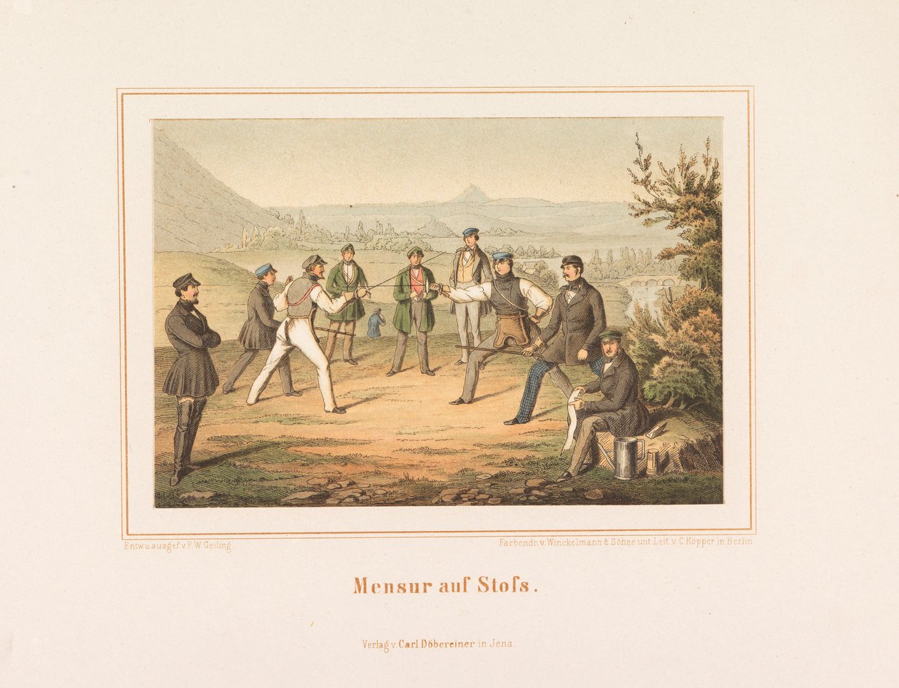 Mensur on Stofs. Kuvia saksalaisesta opiskelijaelämästä, 1865. tekijältä Friedrich Wilhelm Geiling