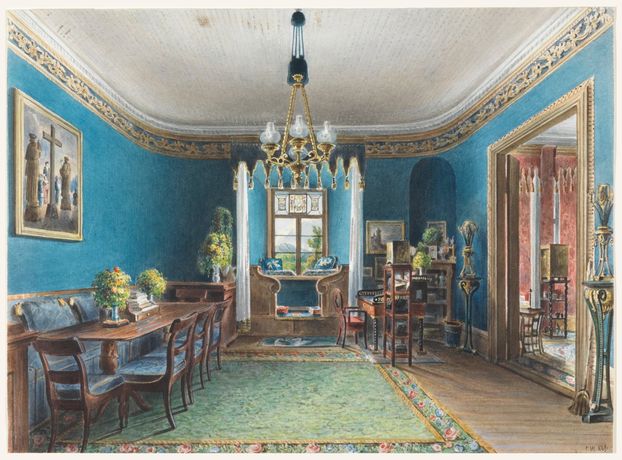 Sininen huone, Schloss Fischbach tekijältä Friedrich Wilhelm Klose