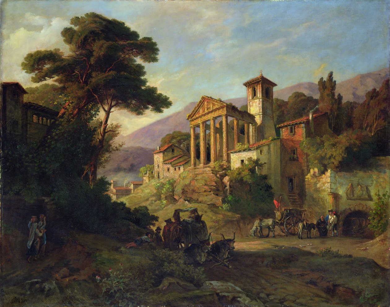 Italian maisema, 1871 tekijältä Friedrich Wilhelm Mueller