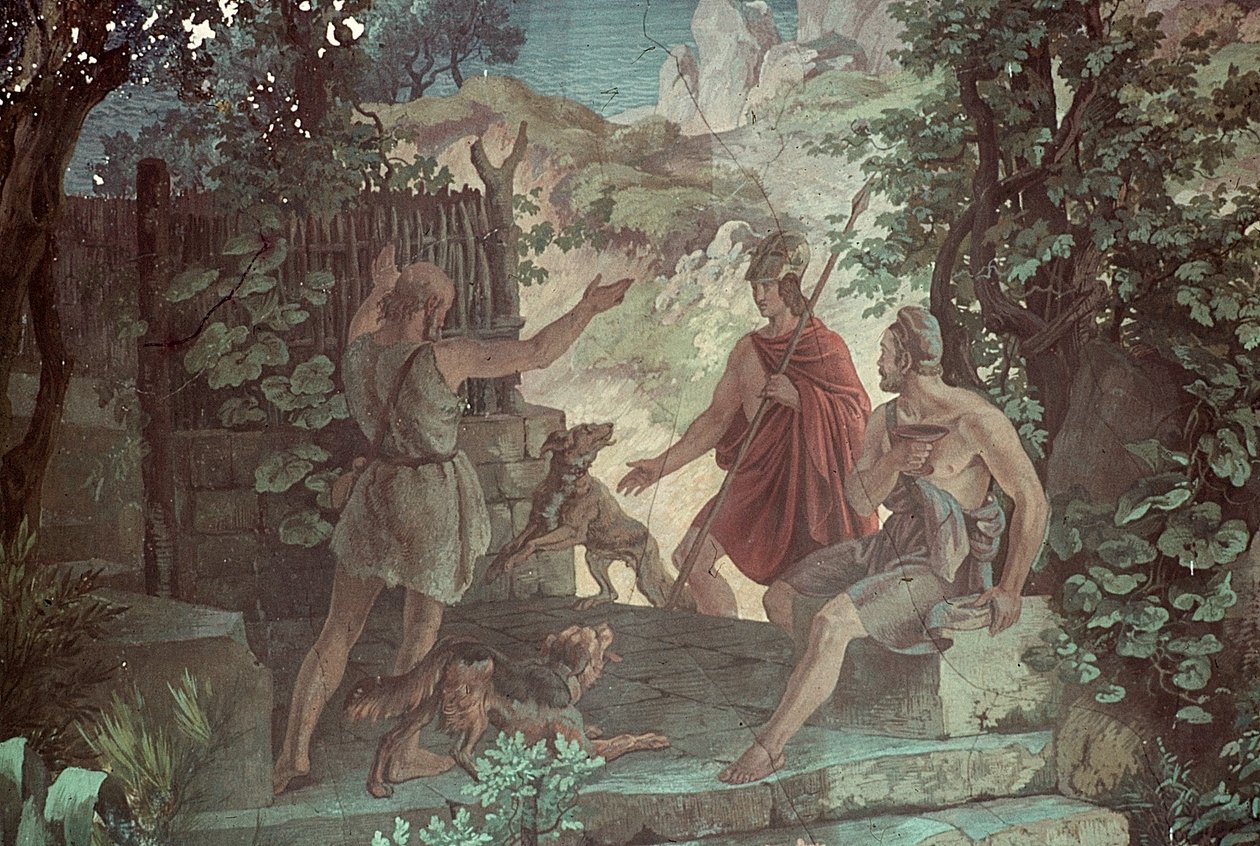 Odysseus sikapaimenessa Eumaeus, Kohtauksia Odysseiasta tekijältä Friedrich the Elder Preller