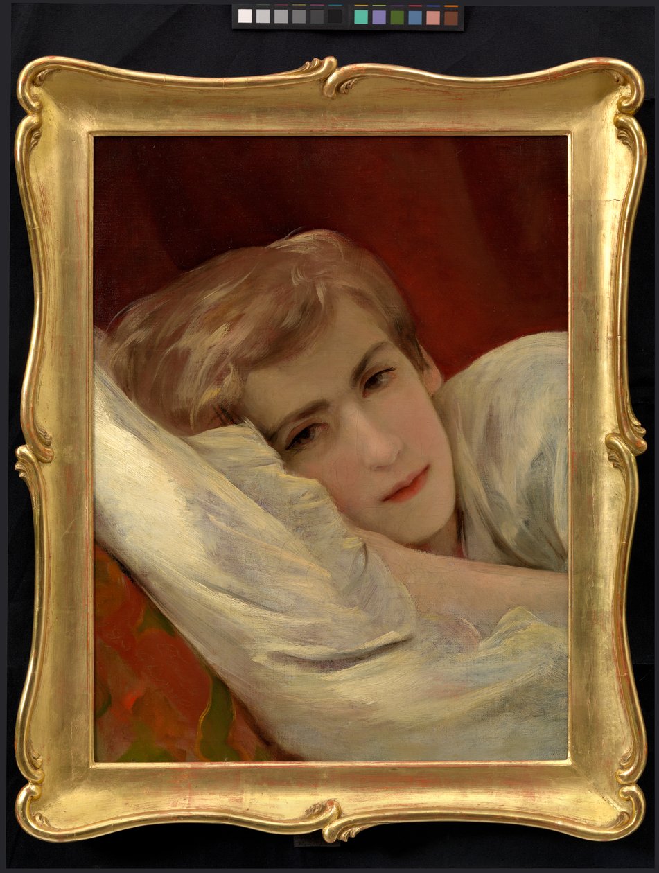 Friedrich (Fritz) Amerling sairasvuoteella (taiteilijan poika) tekijältä Friedrich von Amerling