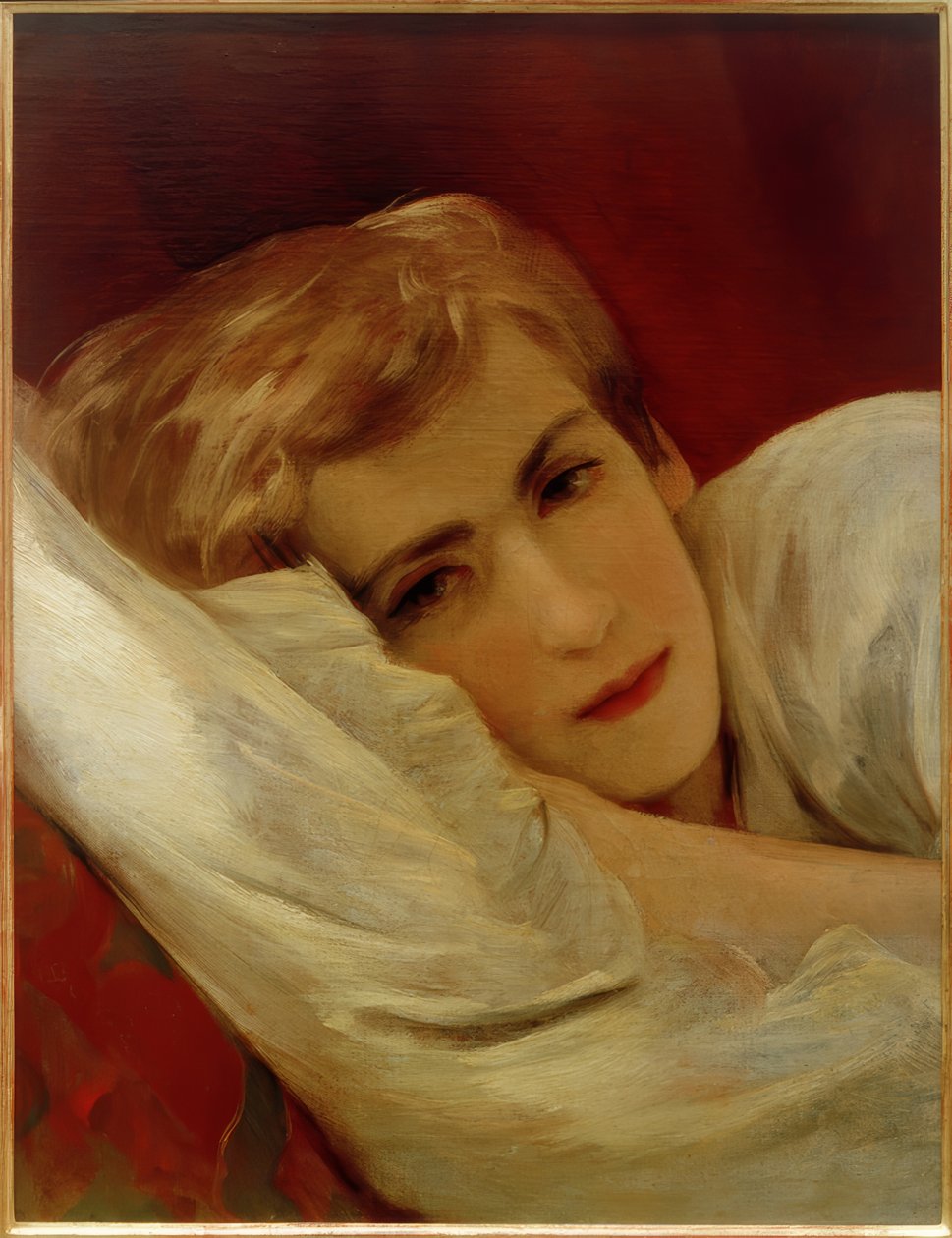 Friedrich (Fritz) Amerling sairasvuoteessa tekijältä Friedrich von Amerling