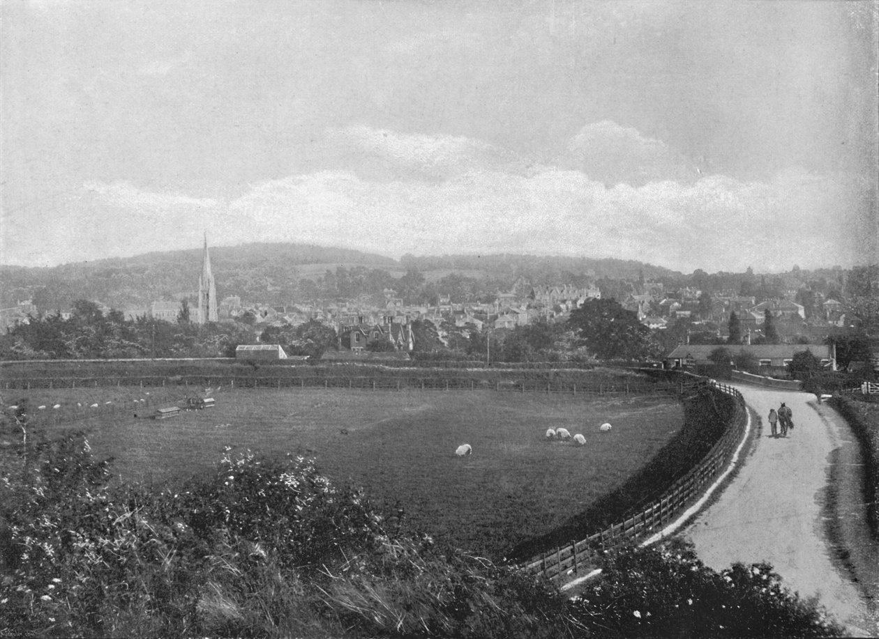 Dorking: Aseman yläpuolelta, c1896 tekijältä Frith and Co