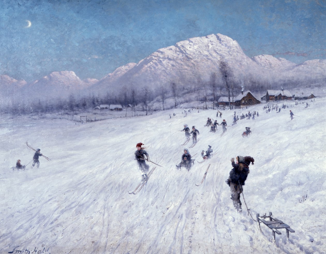 Talviiltapäivä Ulrikenin alla (Bergen) (öljy kankaalle) tekijältä Frithjof Smith Hald