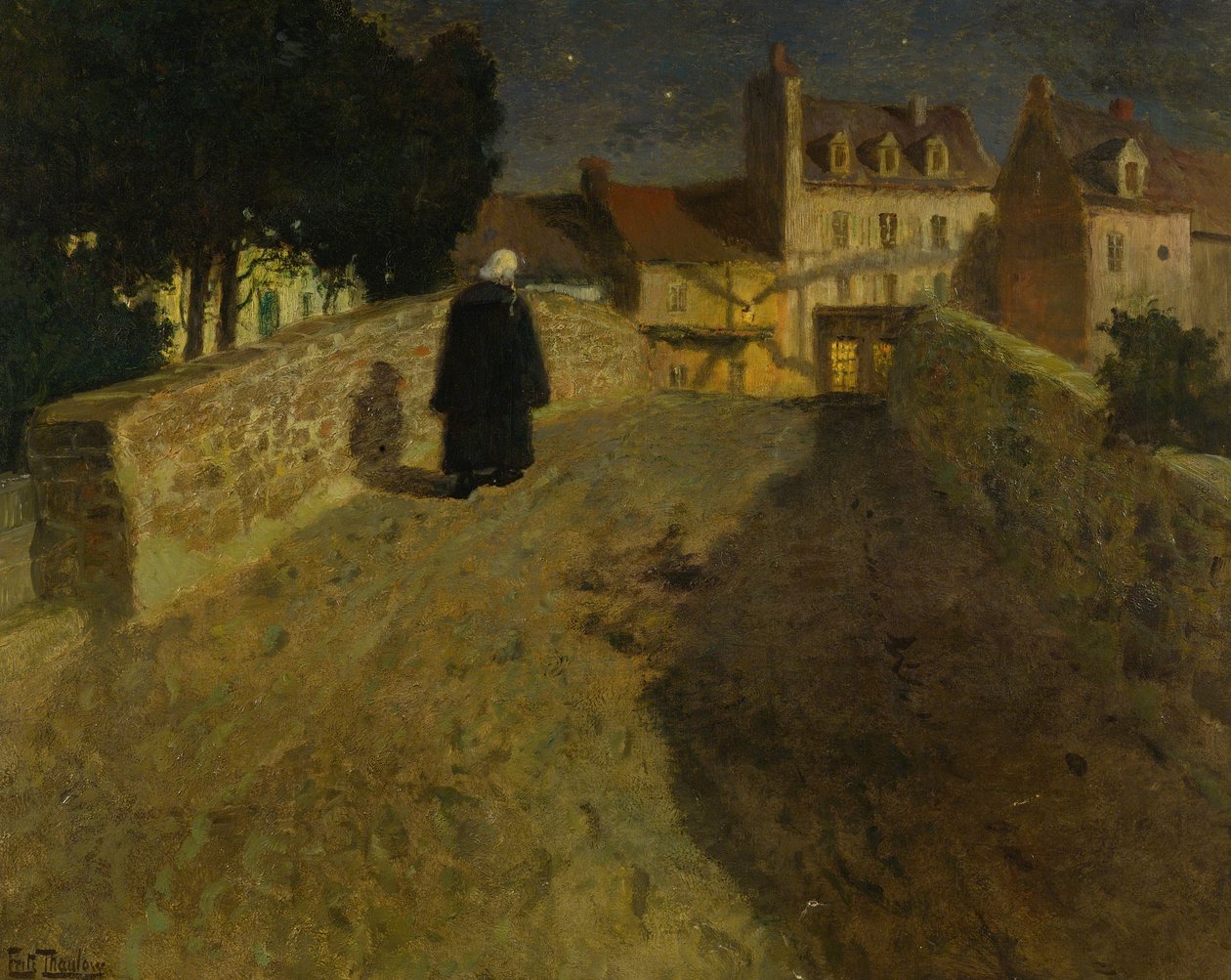 Kohti Quimperlén Pont Lovignonia (Pont Fleuri) tekijältä Fritz Thaulow