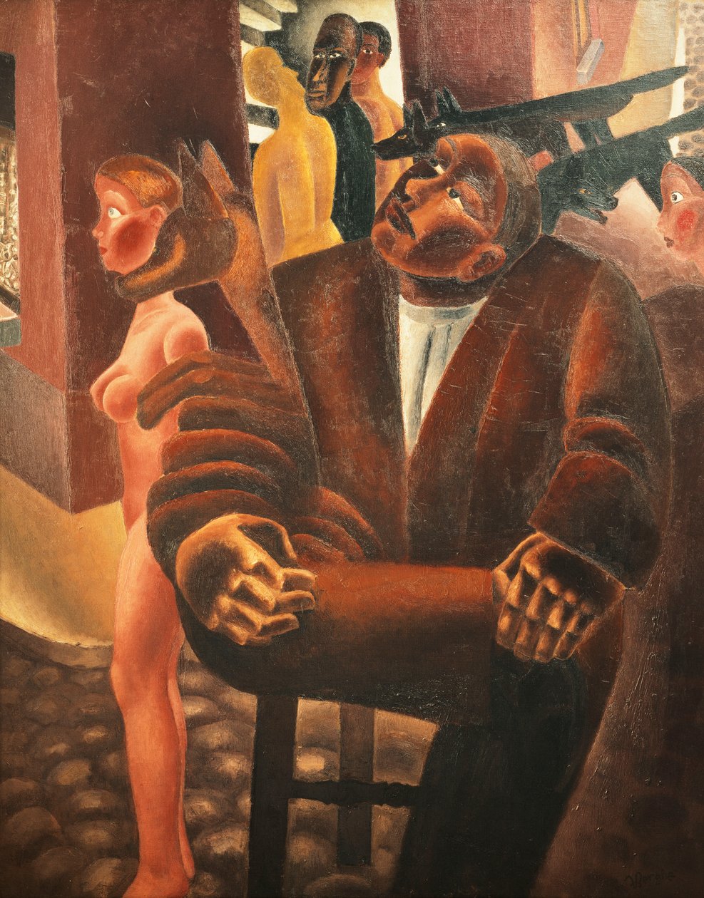 unelmoiminen; Le Reve Eveille - Dream at Wake, n. 1926-27 (öljy kankaalle) tekijältä Frits van den Berghe