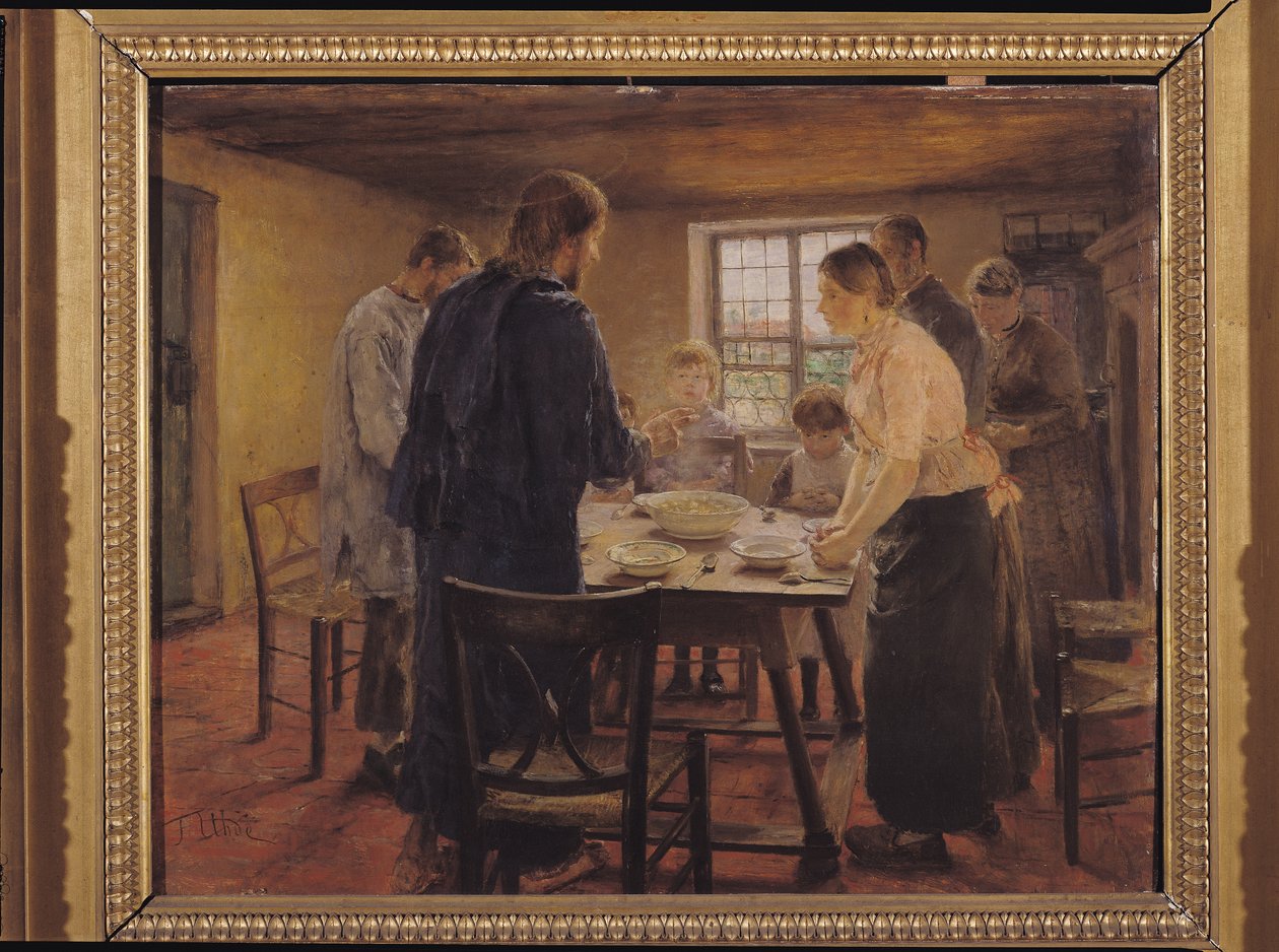 Kristus talonpoikien kanssa, n. 1887-88 tekijältä Fritz von Uhde