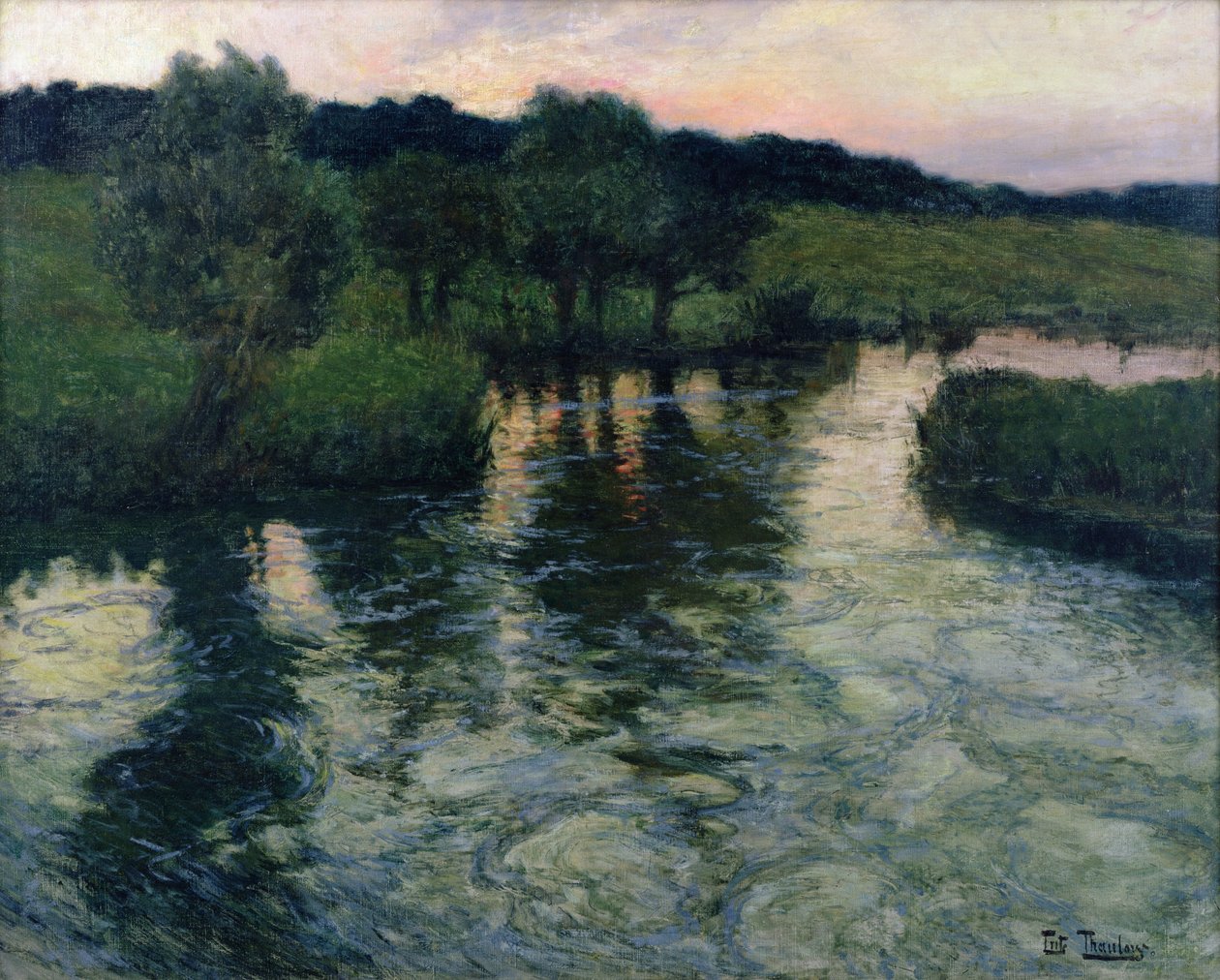 Maisema joen kanssa tekijältä Frits Thaulow