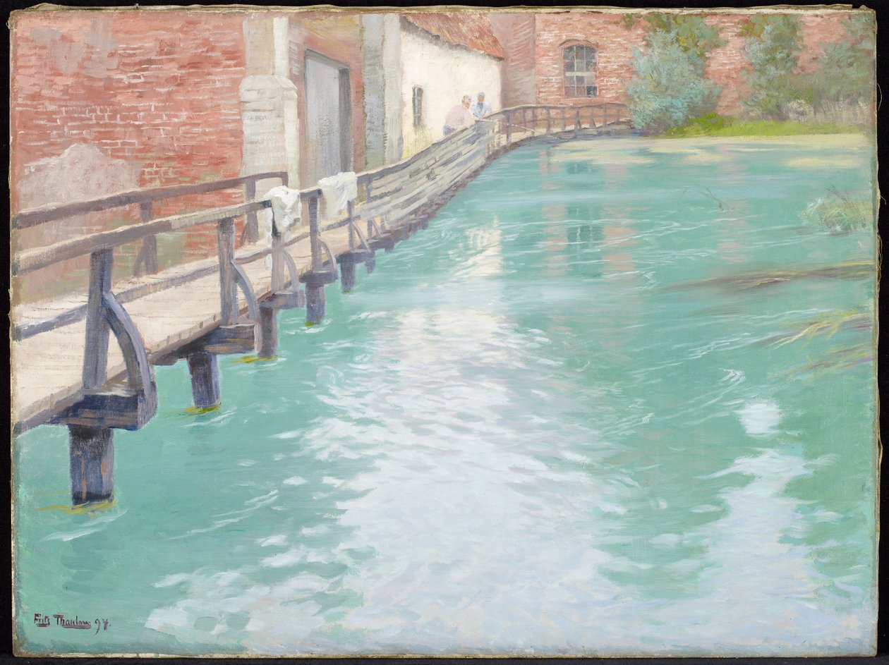 Montreuil-sur-Merin tehtaat Normandiassa, 1891 tekijältä Frits Thaulow