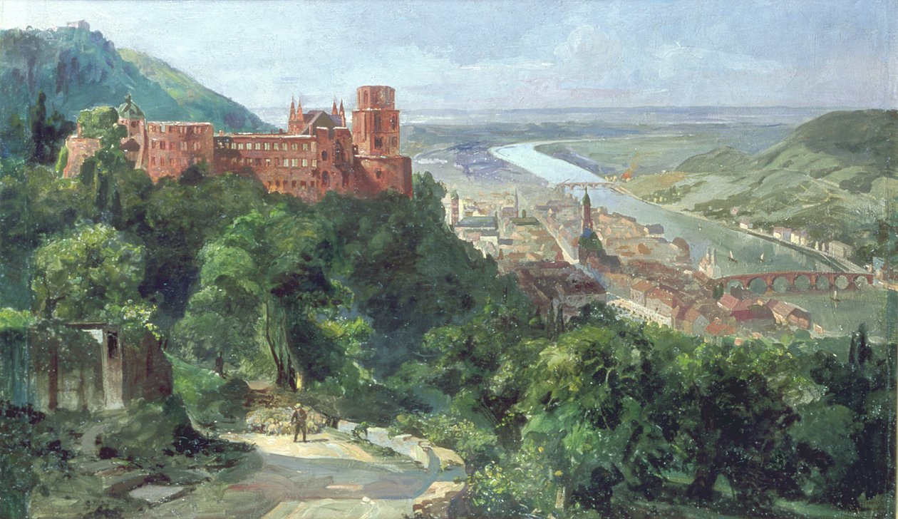 Näkymä Heidelbergistä, n. 1910 tekijältä Fritz Genutat