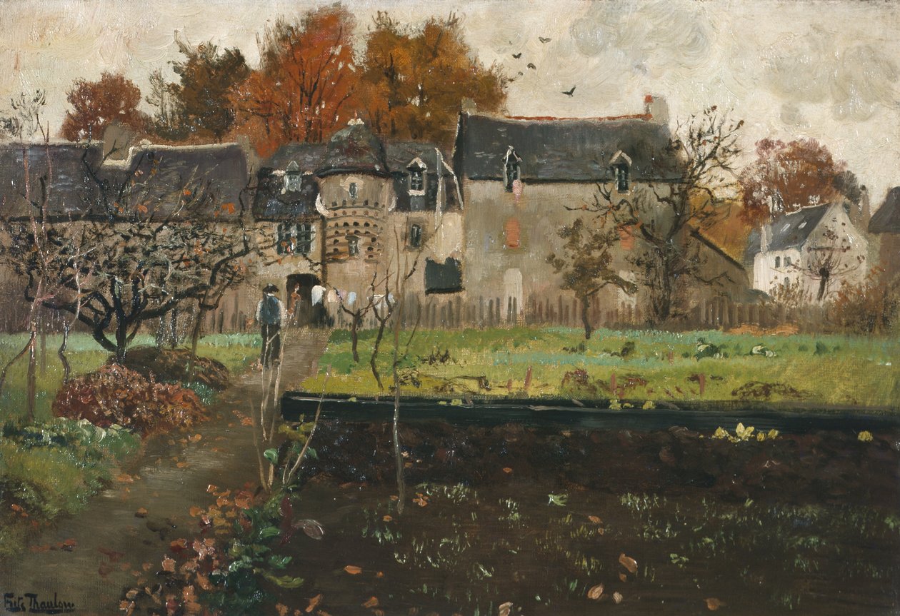 Ranskalainen maatila, noin 1900 (maalaus) tekijältä Fritz Thaulow