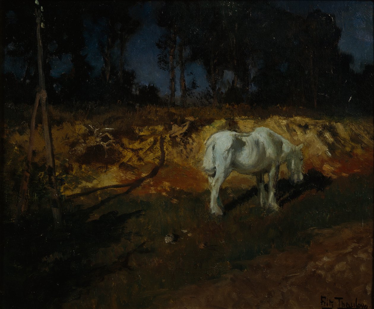 Tohtorin hevonen (öljy kankaalle) tekijältä Fritz Thaulow