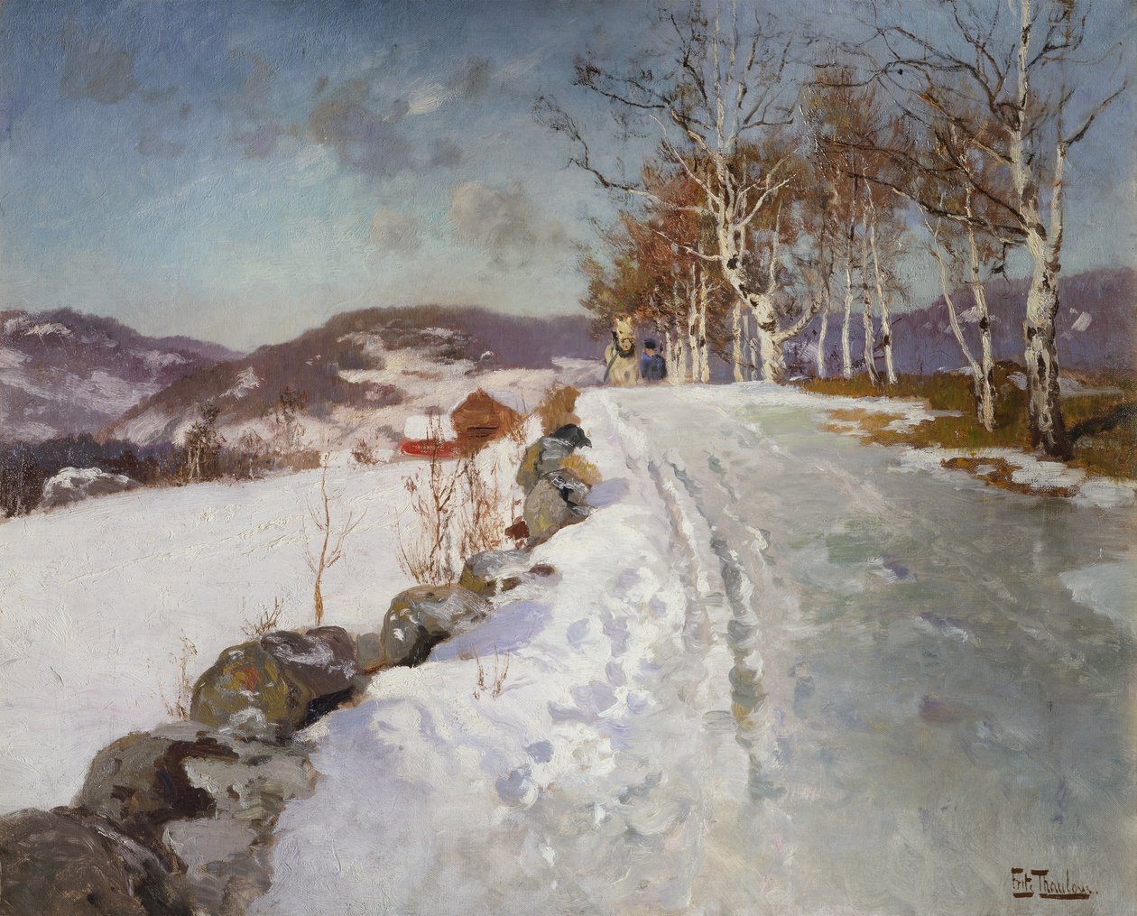 Talvimaisema Lillehammerissa tekijältä Fritz Thaulow