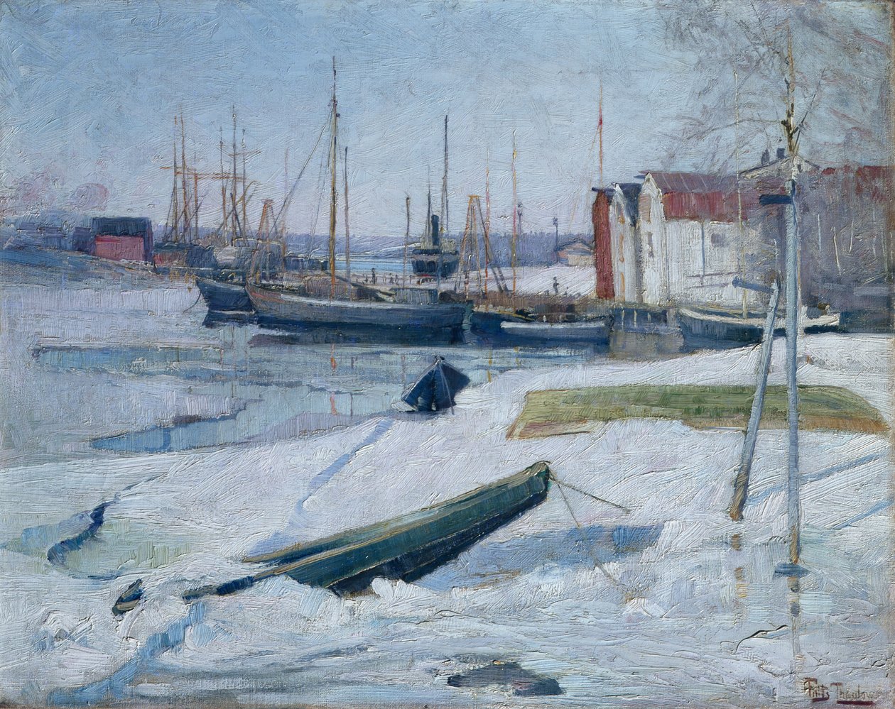 Talvi satamassa, Oslon vuono tekijältä Fritz Thaulow