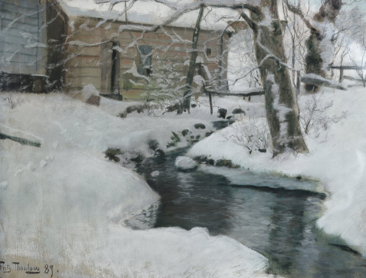 Talvi Stordin saarella (maalaus) tekijältä Fritz Thaulow