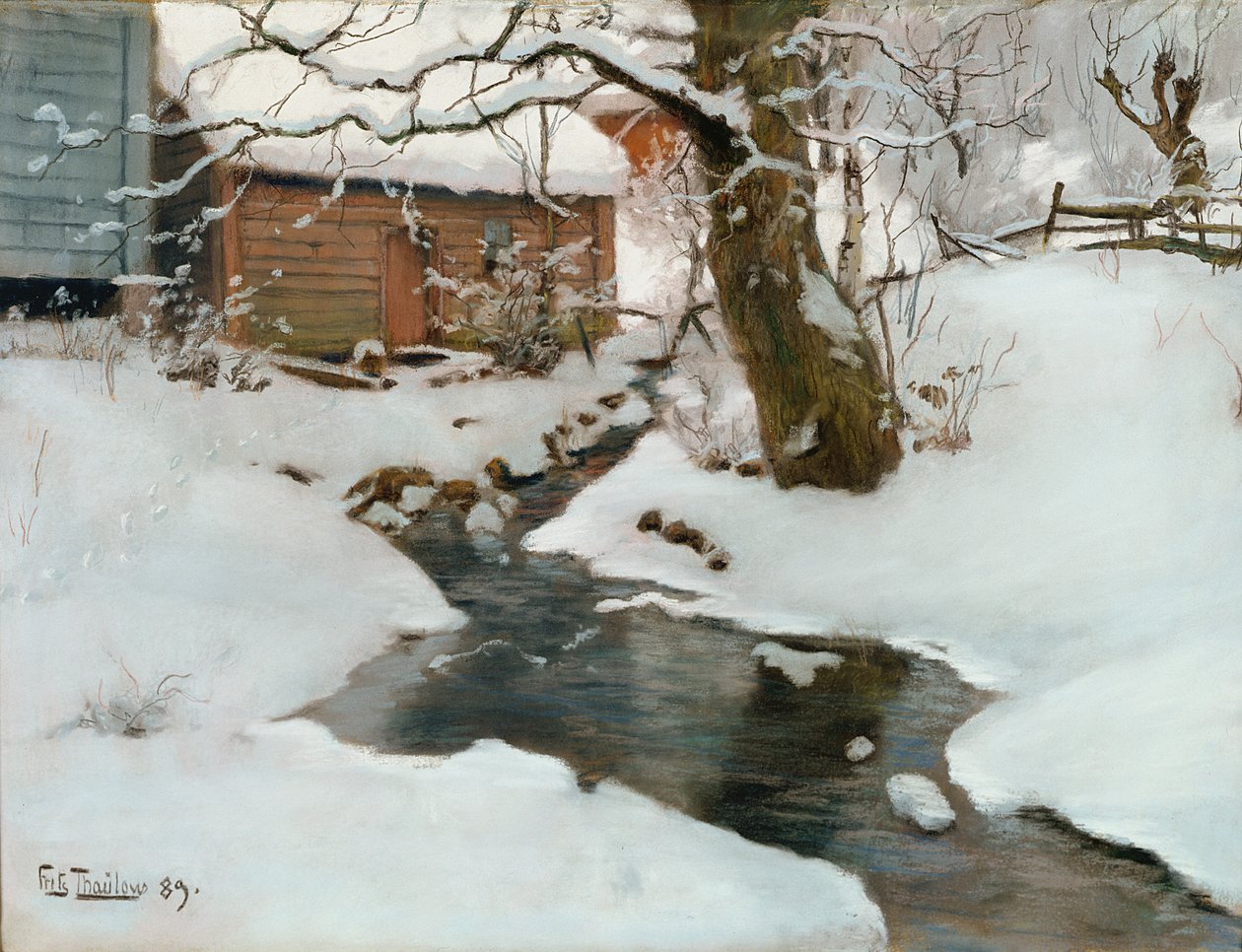Huonekalut ja erilaiset esineet 1100- ja 1300-luvuilta tekijältä Frits Thaulow