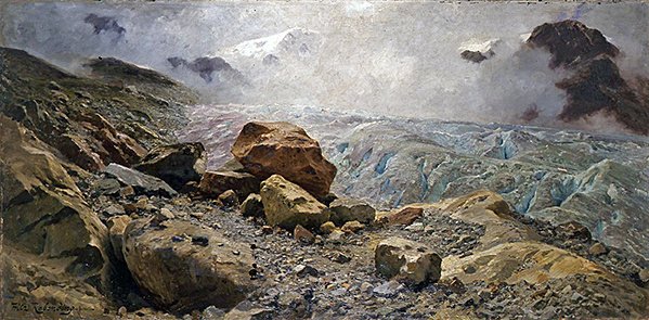 Jäätikkö (öljy kankaalle) tekijältä Fritz Wilhelm Rabending