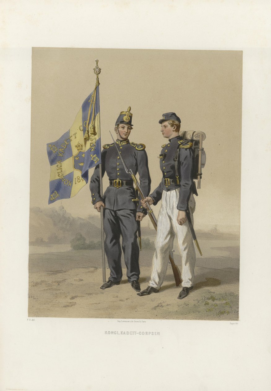 Kuvat haulla Svenska och norska arméerna, samt flottorna i deras nuvarande uniformering av Dardel, Fritz von og utgitt av Bonnier (s, 1863) tekijältä Fritz von Dardel