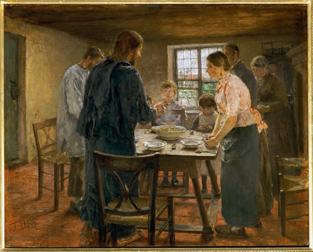 Kristus maanviljelijän kotona - Le Christ chez les paysans ... tekijältä Fritz von Uhde
