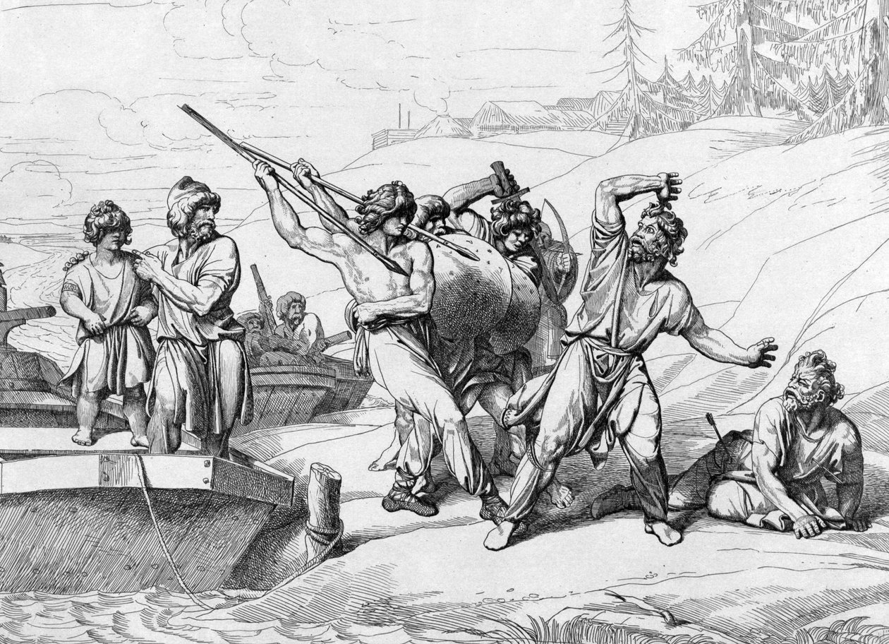 Askoldin ja Dirin kuolema ennen vuotta 1839 tekijältä Fyodor Antonovich Bruni
