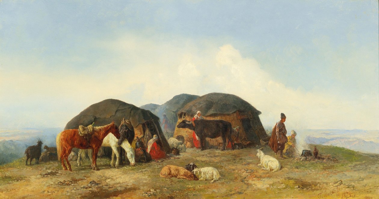 Lepäävät karjanhoitajat Pohjois-Kaukasiassa, 1874. tekijältä Fyodor Ilyich Baykov