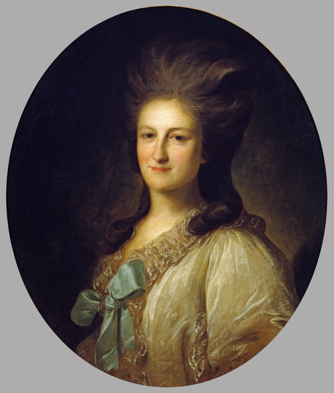 Venäjä: "V.E. Novosiltsovan muotokuva" Portrait of V.E. Novosiltsova. Novosiltsova tekijältä Fyodor Rokotov