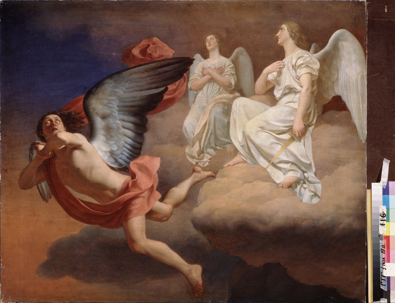 Abaddon et les anges. Friedrich Gottlieb Klopstockin (1724-1803) runoeepos messiade. Peinture de Fjodor Semionovich Zavyalov (Fedor Zavialov) (1810-1856), huile sur toile, avant 1844. Art russe tekijältä Fyodor Semionovich Zavyalov