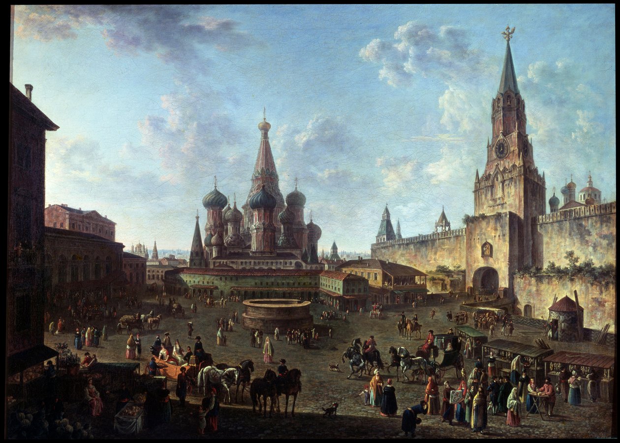 "Punainen tori Moskovassa", 1801. tekijältä Fyodor Yakovlevich Alexeev