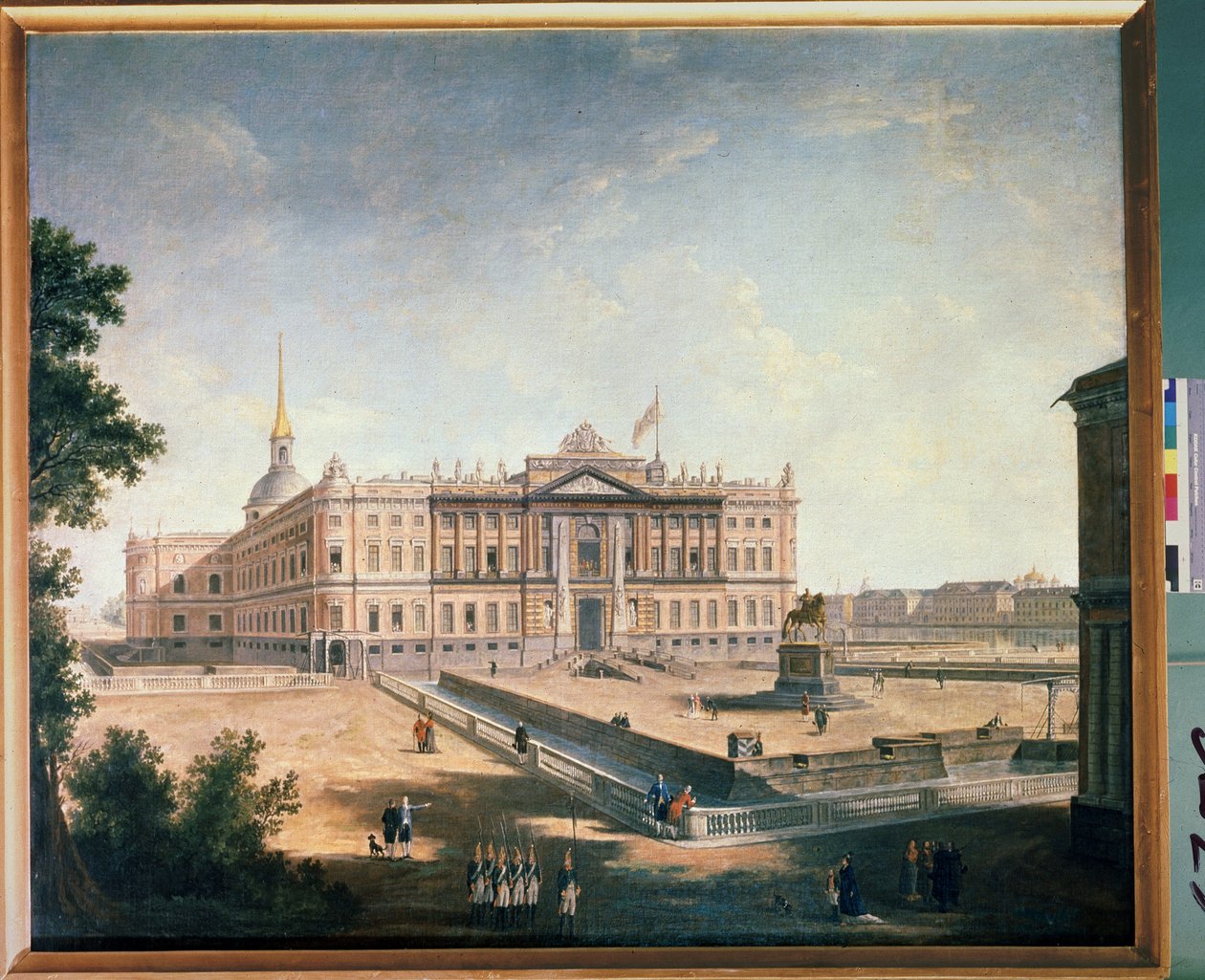 Näkymä Mikaelin palatsille ja Pietarin Connetable-aukiolle. Fjodor Jakovlevich Aleksejevin (1753-1824) maalaus. Öljy kankaalle tekijältä Fyodor Yakovlevich Alexeev