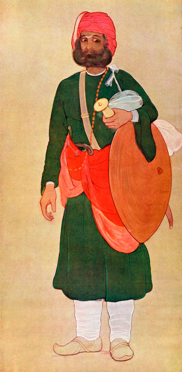 Rajput soturi sotaryhmästä, 1929. tekijältä Fyzee Rahamin
