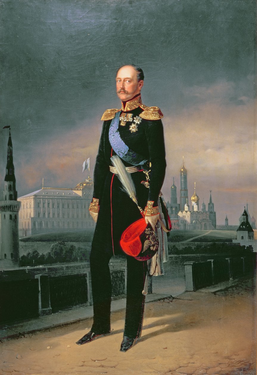 Keisari Aleksanteri II:n (1818-81) muotokuva, 1856 tekijältä G. Botmann