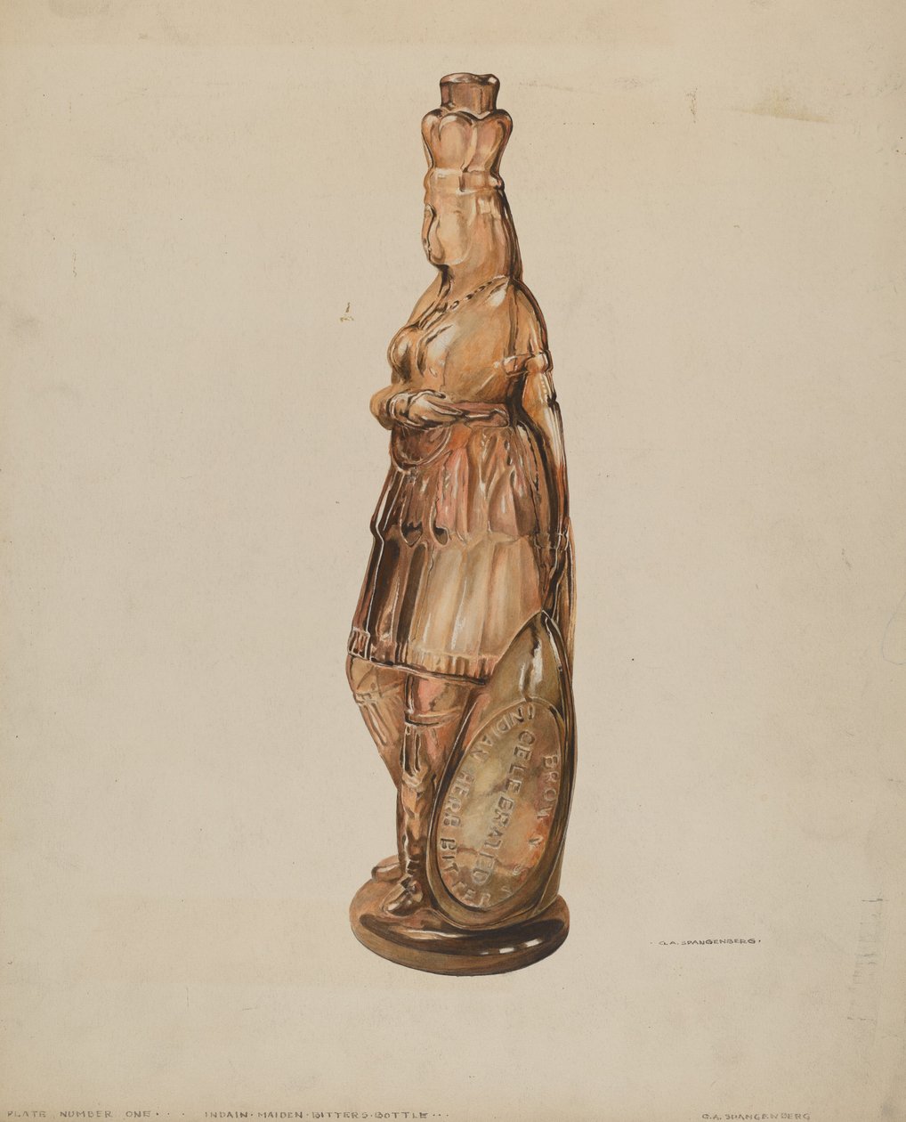 Indian Maiden Bitters -pullo tekijältä G.A. Spangenberg