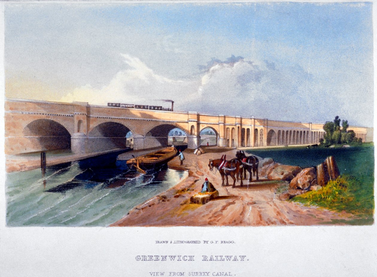 Greenwich Railway, Deptford, Lontoo, 1836 tekijältä GF Bragg
