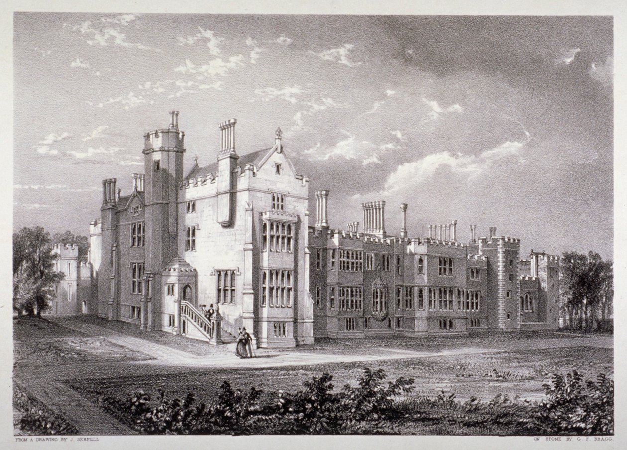 Näkymä Lambeth Palacesta, Lontoosta, 1830 tekijältä GF Bragg