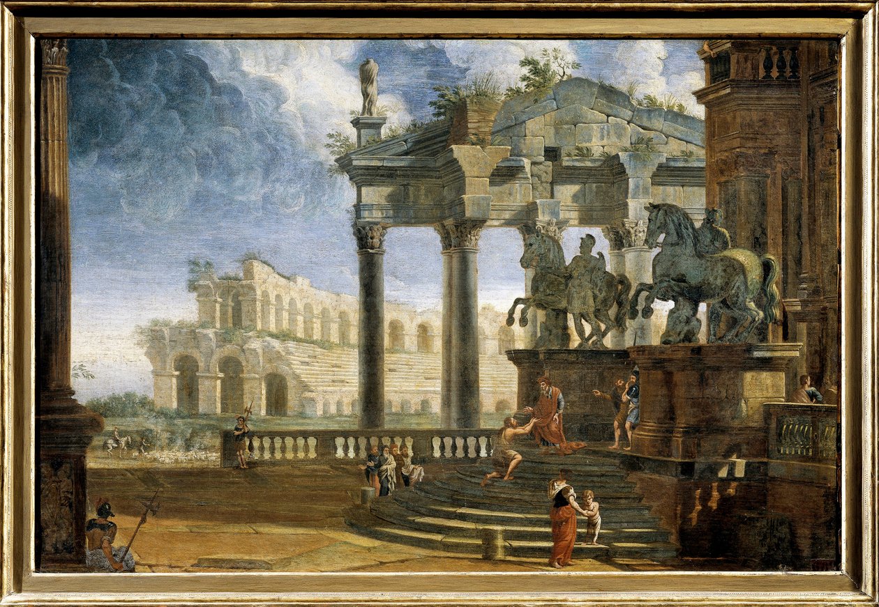 Campidoglion palatsi, maalaus tekijältä G.P. (workshop of) Pannini or Panini