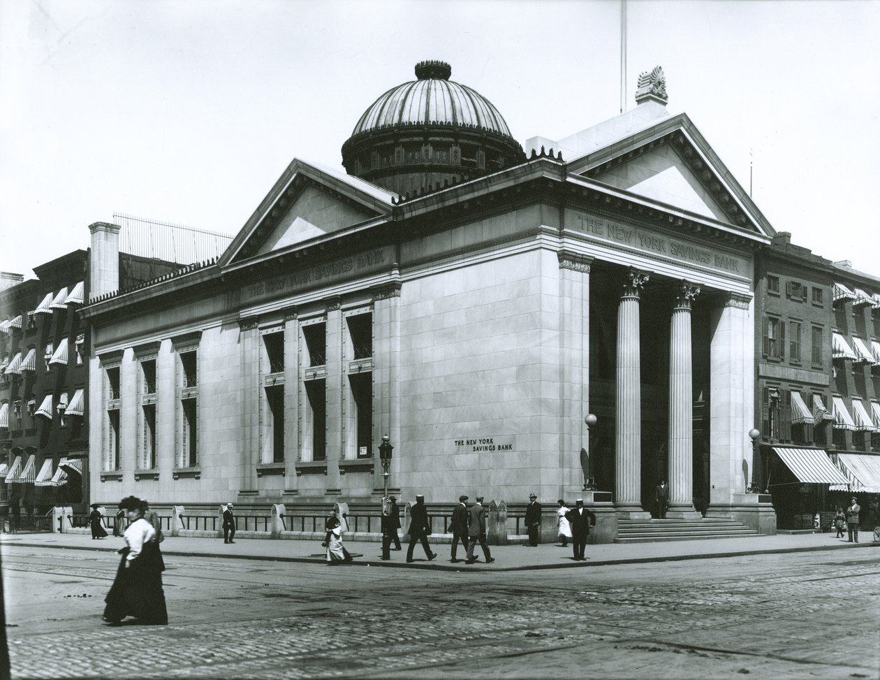 New York Savings Bank (gelatiinihopea kuva) tekijältä G.P. Hall und Sohn