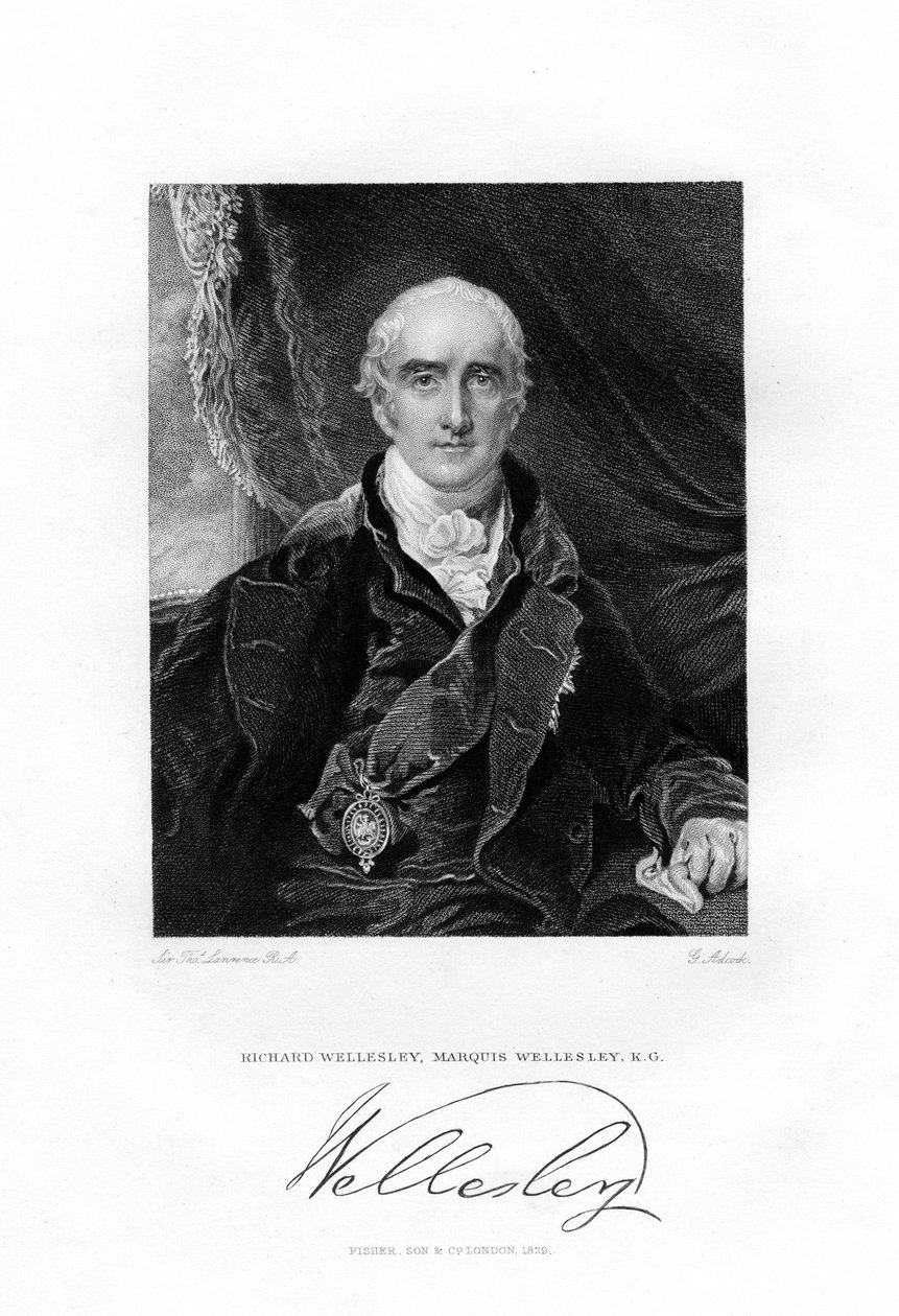 Richard Colley Wesley, myöhemmin Wellesley, ensimmäinen markiisi Wellesley, 1829. tekijältä G Adcook