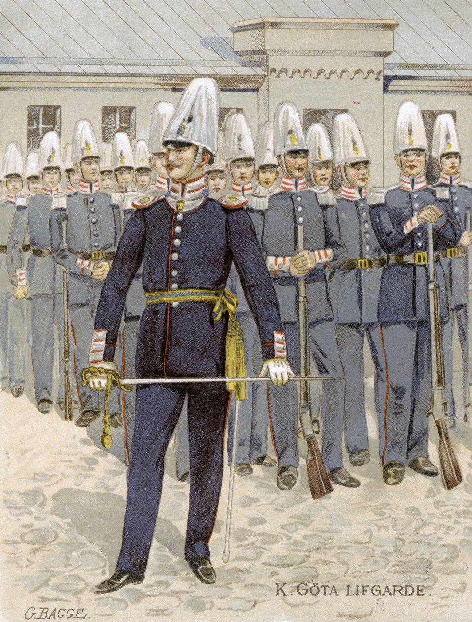 Ruotsin henkivartijat, Tukholma, Ruotsi, 1901 tekijältä G Bagge