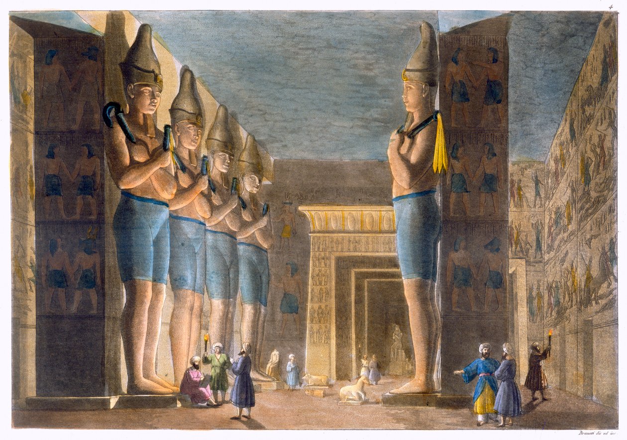 Ramses II:n temppeli, Abu Simbel, Egypti, 1820-1839 tekijältä G Bramati