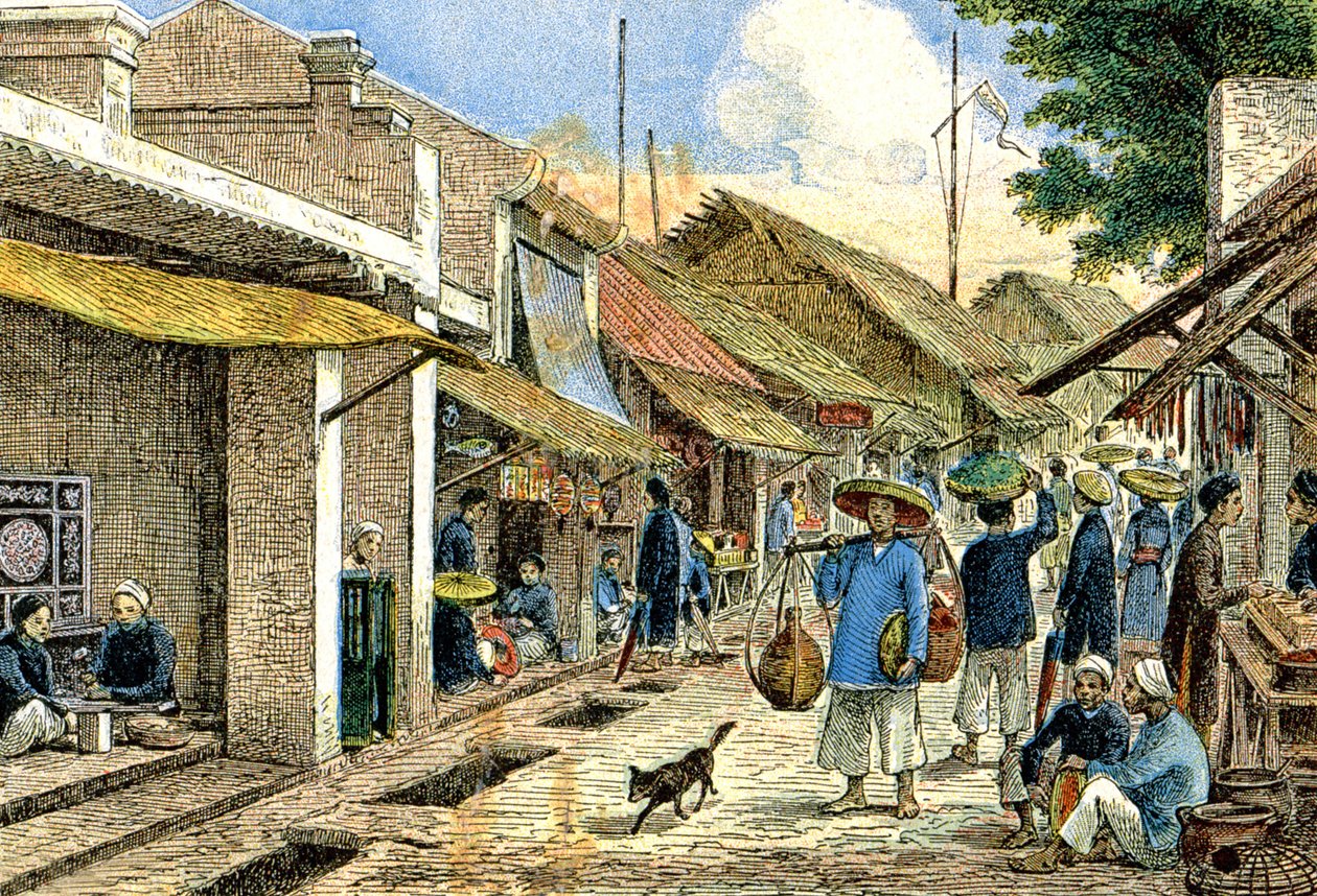 Käsityöläisiä Annamite-kylässä, n. 1900 (kuva) tekijältä G. Dascher